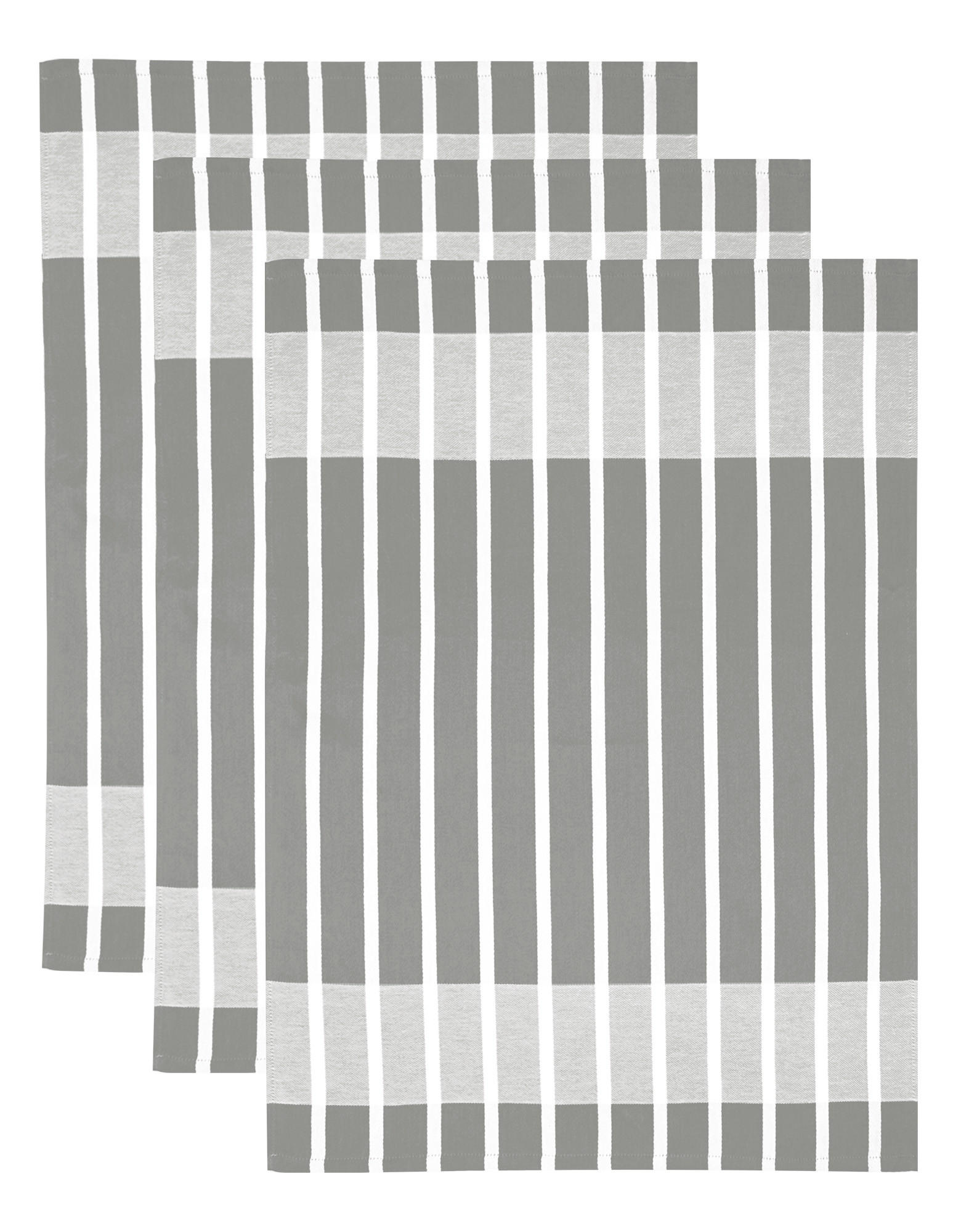 GESCHIRRTÜCHER 50x70 cm, 6er Set, Lüttich Grau - Weiß - Weiß/Grau, Textil (50/70cm) - Lashuma