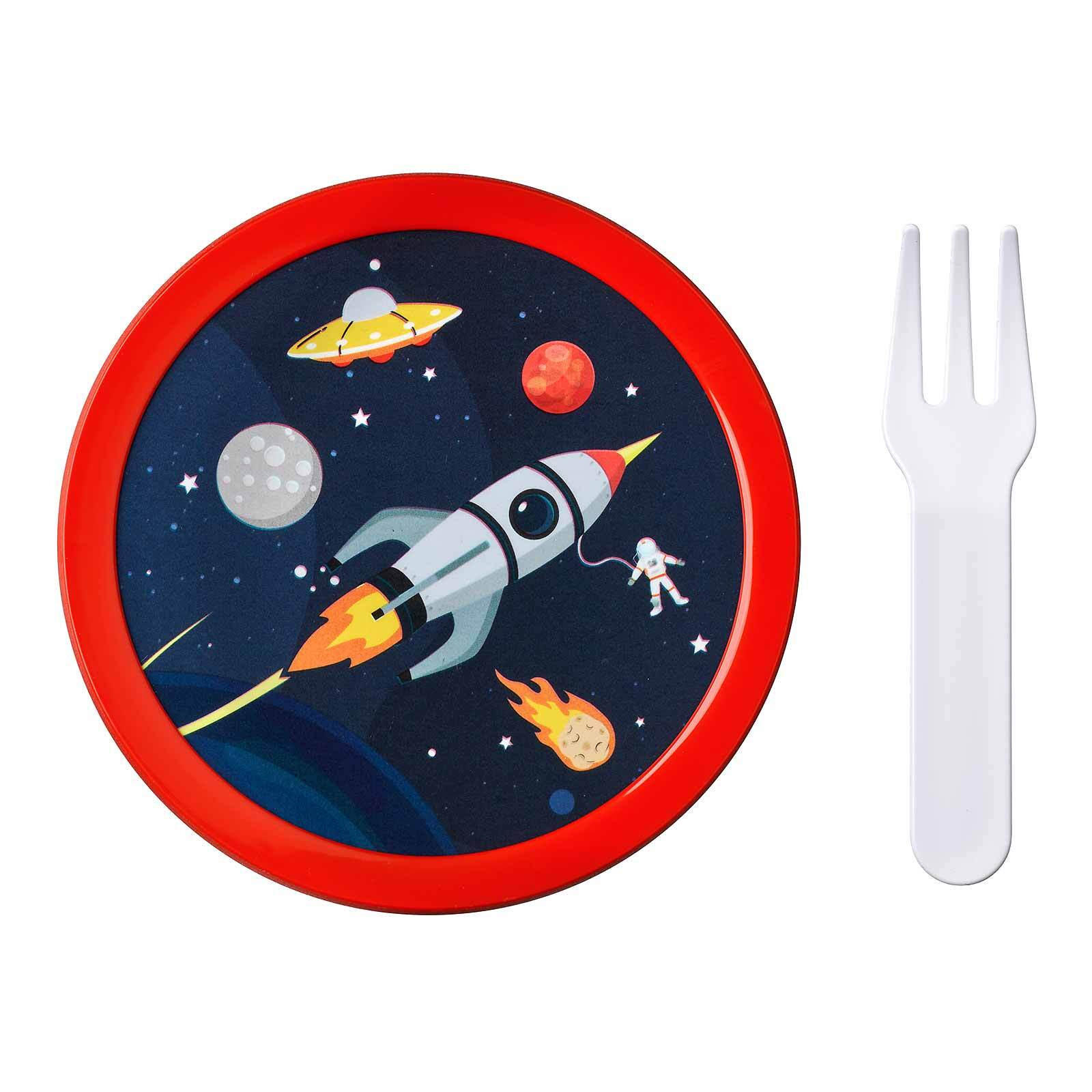 FRUCHTBOX MIT GABEL Campus Space 300 ml - Rot/Dunkelblau, Kunststoff (6.7/10.4/6.7cm) - Mepal