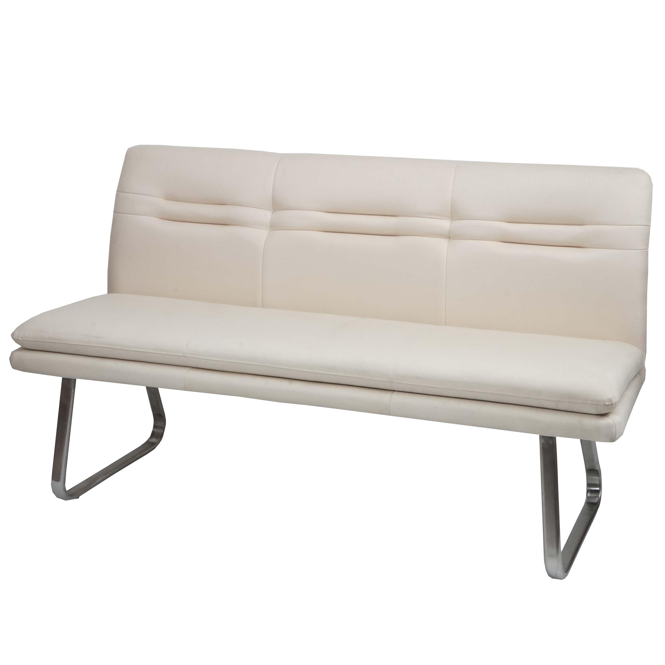 SITZBANK Cremeweiß, Silber - Silberfarben/Weiß, Textil (160/90/58cm) - MCW