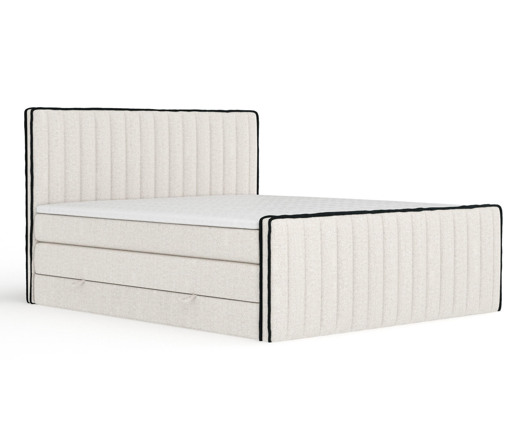 BOXSPRINGBETT Nocturne Beige 180/200 cm - Beige/Schwarz, Holz/Holzwerkstoff (180/200cm) - Maison de Reve