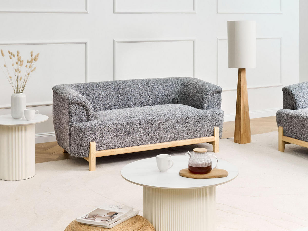 2-SITZER-SOFA Stoff Dunkelgrau Alnor - Dunkelgrau, Textil (162/67/85cm) - Beliani