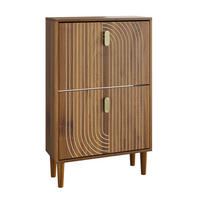 SCHUHSCHRANK 60 cm Braun mit 2 Klapptüren und verstellbaren Einlegeböden - Braun, Holzwerkstoff (60/96/24cm) - Flora Grace
