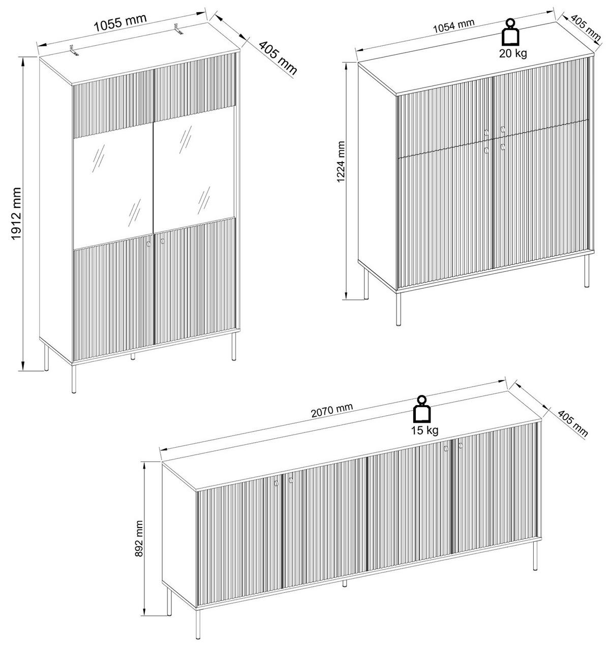 ESSZIMMER-SET Iris grau 4-teilig - Schwarz/Grau, Holz/Holzwerkstoff (418/192/90cm) - Feldmann-Wohnen