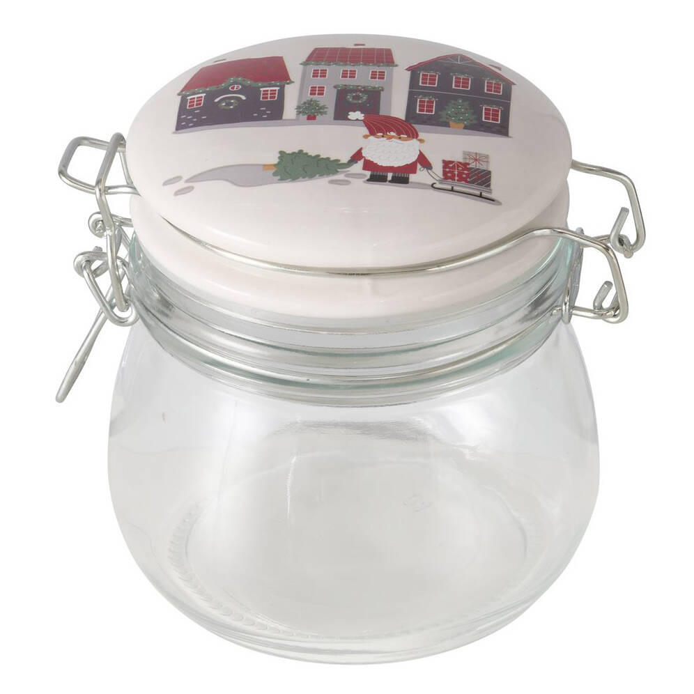 GLASBEHÄLTER Porzellandeckel Monti 450 ml - Transparent, Glas (10.4/11.3/12.9cm) - Boltze Home