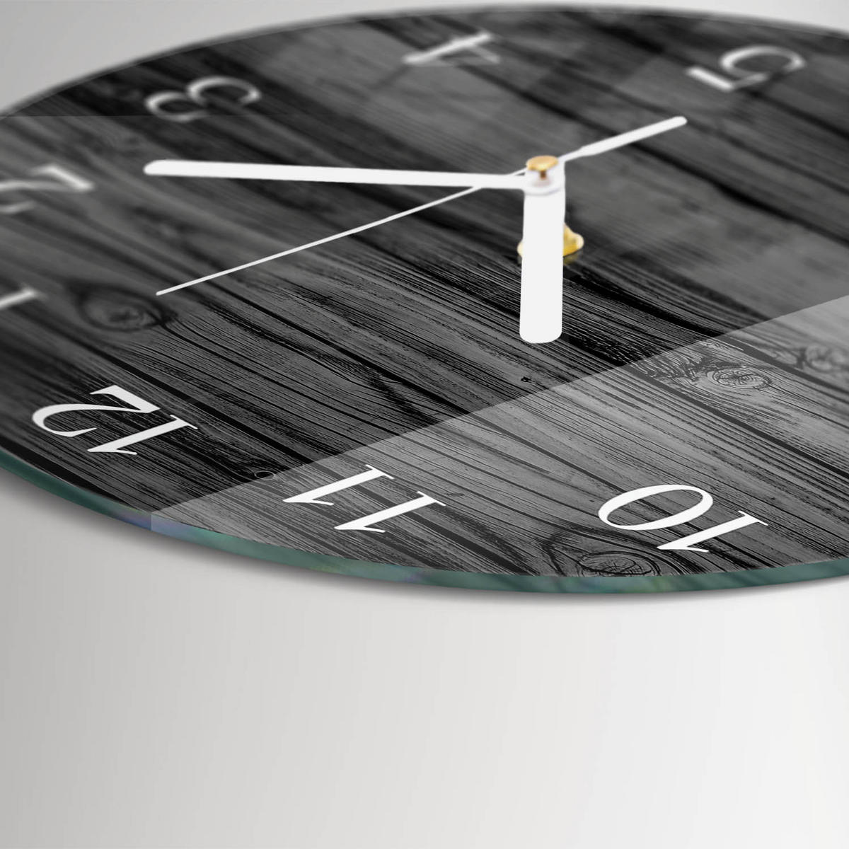 WANDUHR fi30 cm - Holz - Schwarz, Glas (30/30/0.4cm) - TULUP