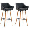 BARHOCKER Grande, 2er Set, Gestell Holz, Stoff Dunkelgrau - Dunkelgrau/Braun, Holz/Textil (55/99/46cm) - TPFLiving