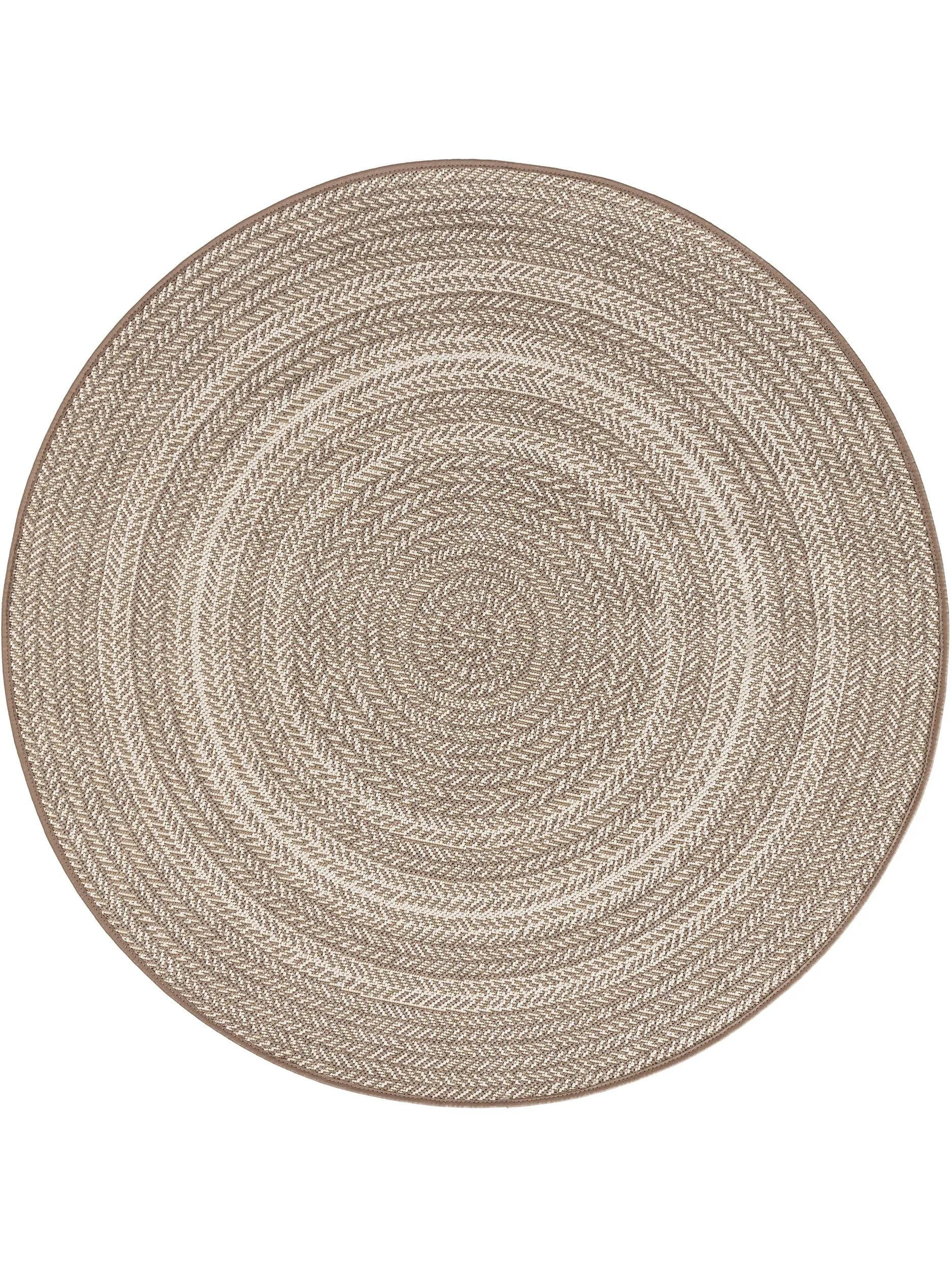 OUTDOORTEPPICH rund Metro Cream/Taupe ø 120 cm rund - Creme, Textil (120/120cm) - benuta Nest