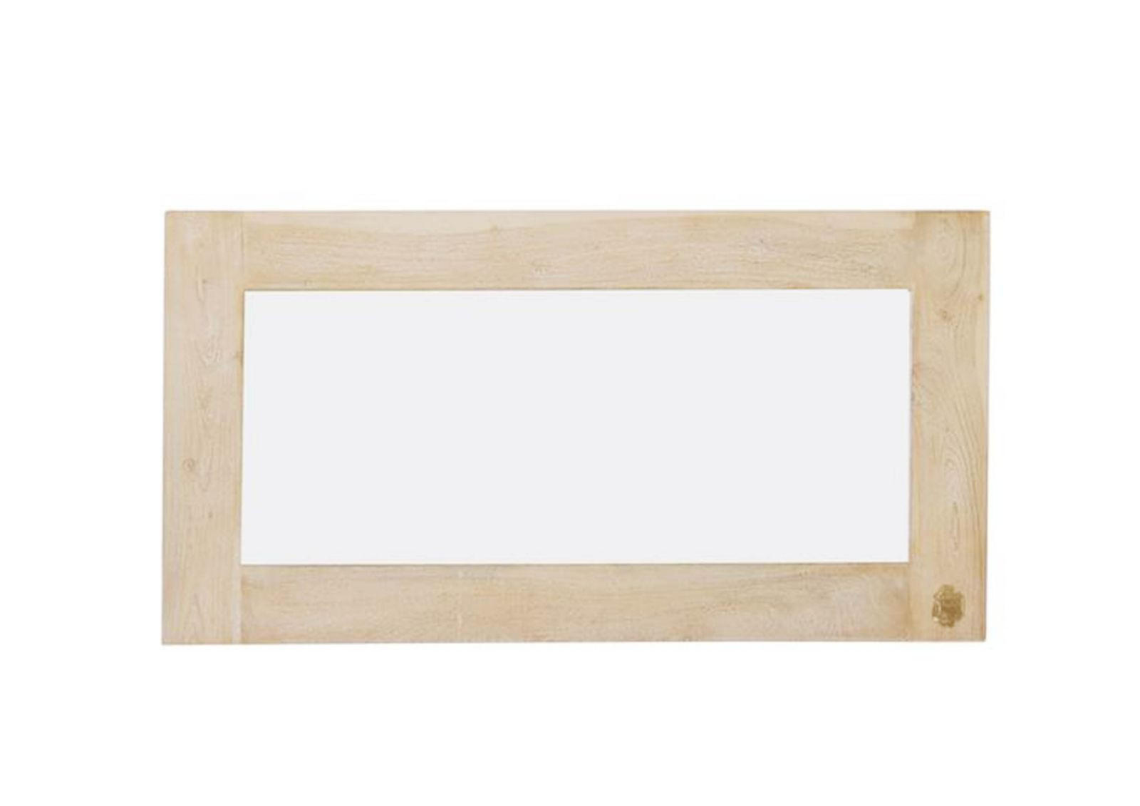 SPIEGEL Akazie 115x3x60 white stone getüncht NATURE WHITE #01 - Beige, Holz (115/60/3cm) - Massivmoebel24