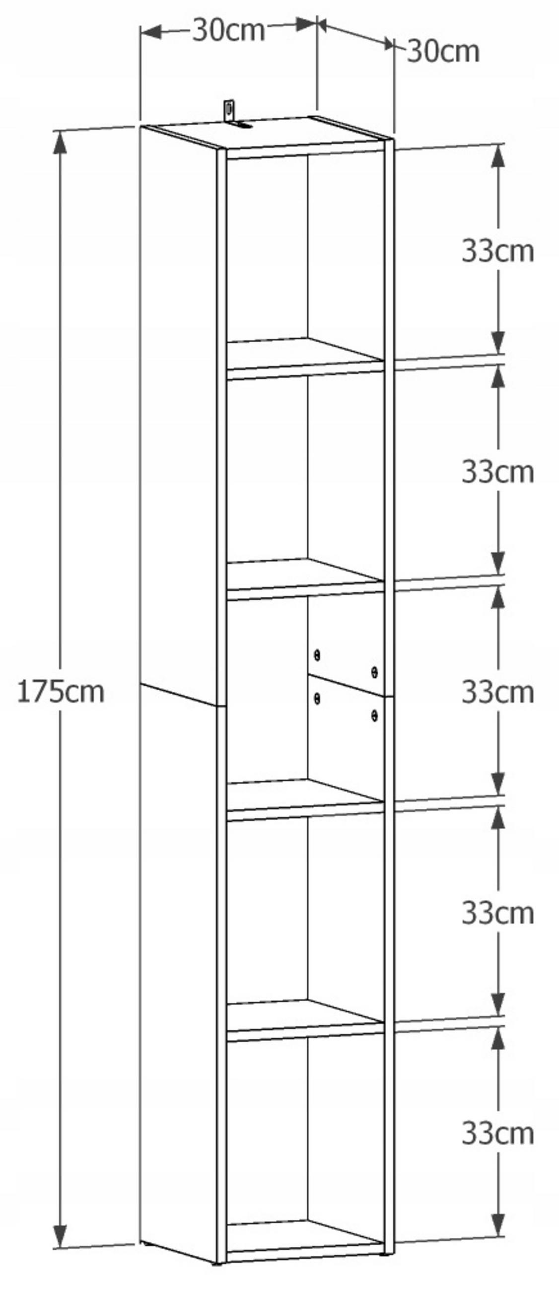 HOCHREGAL BODO DUAL R30O Sonoma Eiche 30/30/175 cm - Sonoma Eiche, Holzwerkstoff (30/175/30cm) - Matkam Möbel