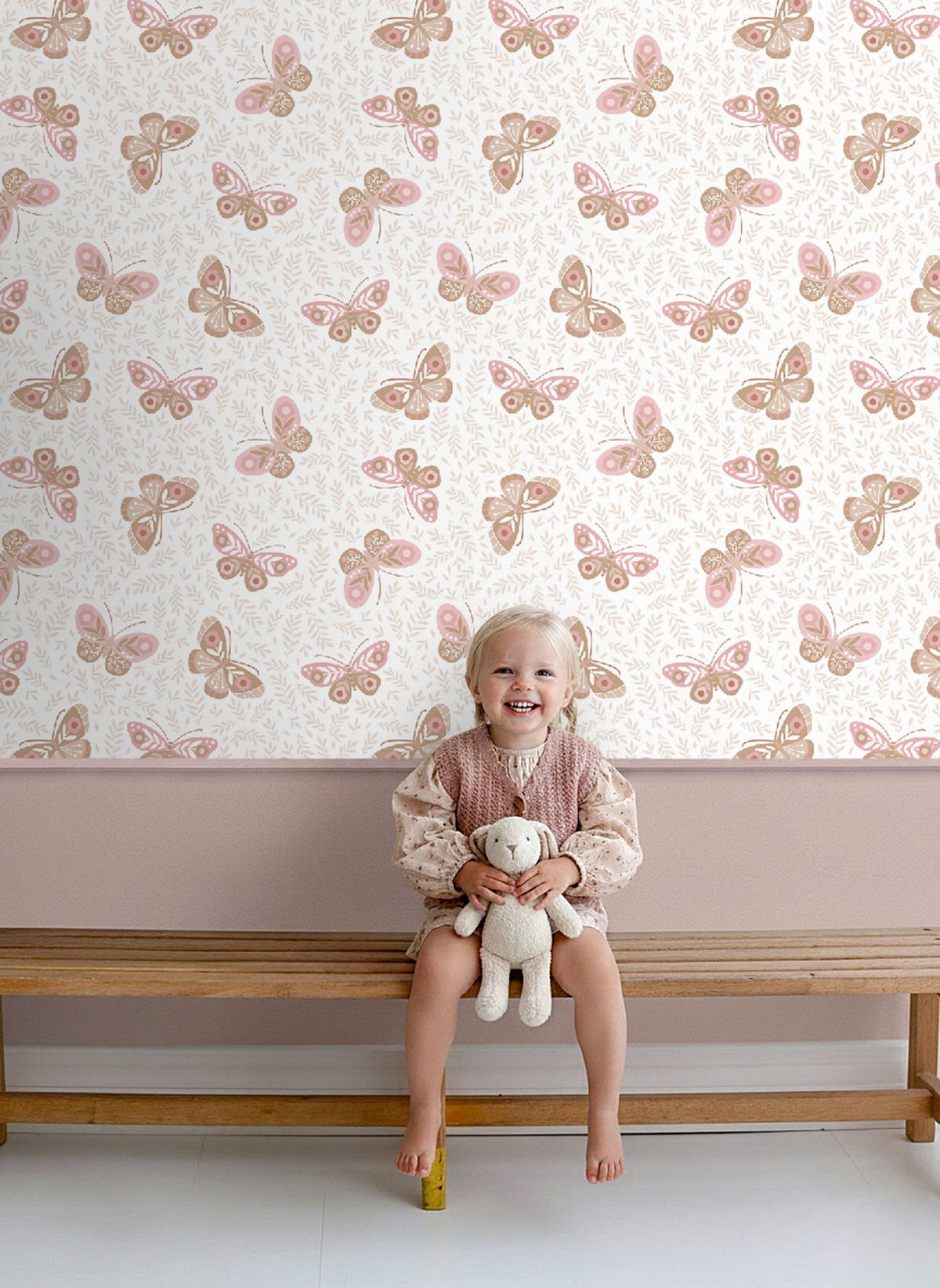 TAPETE Schmetterlinge 50 x 900 cm - Weiß, Papier (50/0.1cm) - ESTAhome