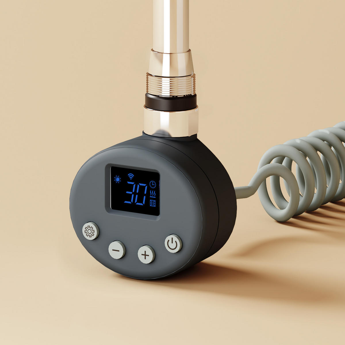 HEIZSTAB mit Thermostat Anthrazit 900W 83/6,9/6,2 cm cm - Anthrazit, Metall (7/83/6cm) - EMKE