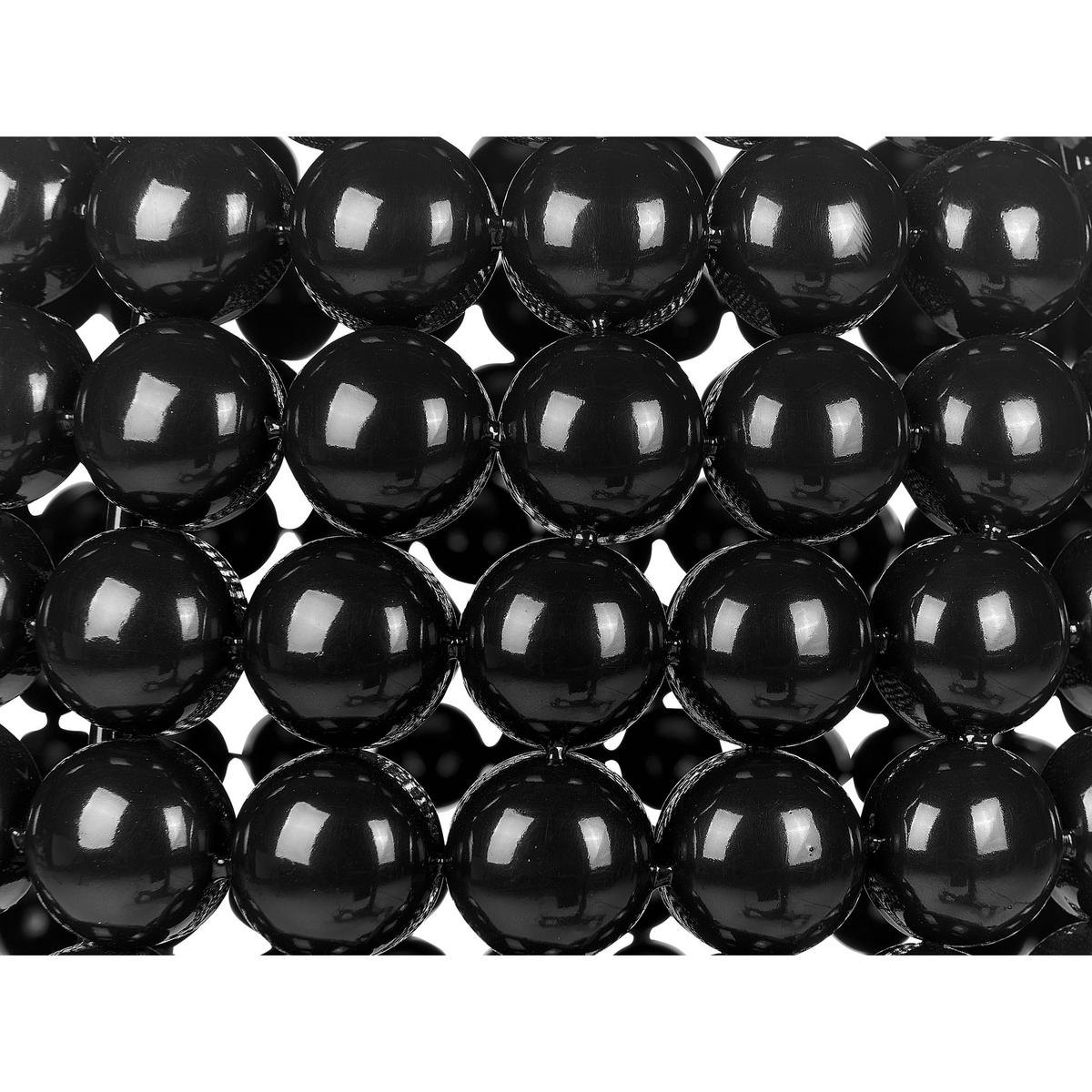 BEISTELLTISCH schwarz Perlen-Optik oval 32 cm Uhana - Schwarz, Kunststoff (62/62/51cm) - Beliani