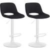 BARHOCKER 2er Set Samt schwarz - Schwarz/Weiß, Textil/Metall (42/86/46cm) - CLP