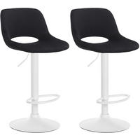 BARHOCKER 2er Set Samt schwarz - Schwarz/Weiß, Textil/Metall (42/86/46cm) - CLP