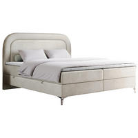 BOXBETT EIRA 120/200 Beige Velvet - H3 - Beige/Silberfarben, Holz/Textil (120/200cm) - MKS