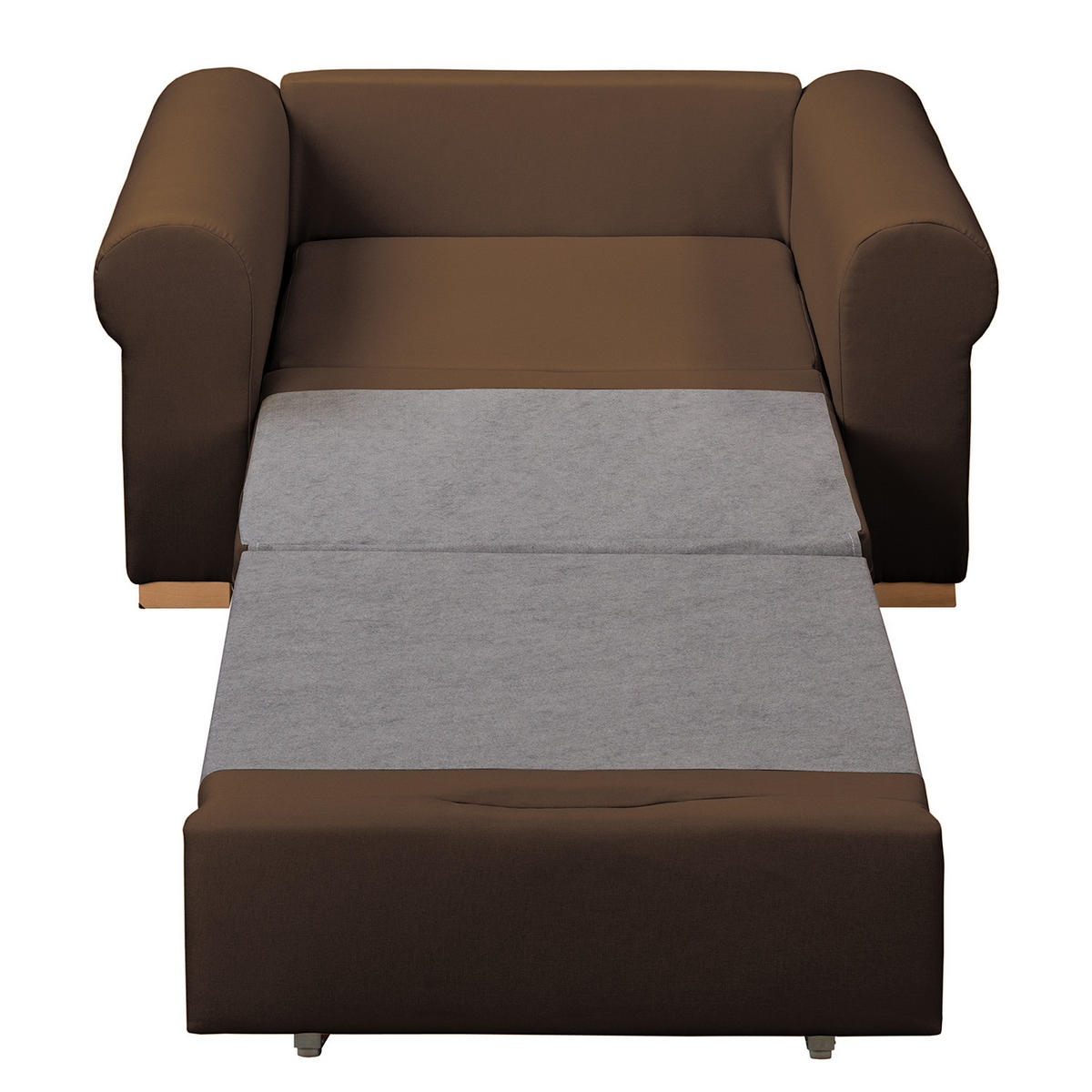 SCHLAFSOFA mit Husse - Dunkelbraun/Buchefarben, Buchenholz/Textil (125/90/90cm) - home24