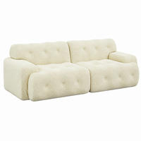 SOFA Zweisitzer modular 224 x 104 x 66 cm Stoff Beige - Beige, Holzwerkstoff (104.01/66/224cm) - Meubliv