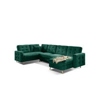 ECKSOFA Asgard U 202/326 cm Dunkelgrün Monolit 37 - Dunkelgrün/Pinienfarben, Holz/Textil (326/202cm) - Eltap