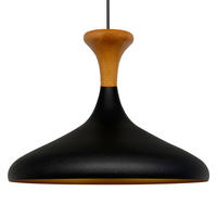 PENDELLEUCHTE Champion Pilz-Holz 35/29 cm - Goldfarben/Schwarz, Holz/Metall (29/35/29cm) - Bamyum
