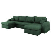 CANAPEA ÎN FORMĂ DE U Kris U Reiat - verde/negru, material plastic/material textil (304/80/140cm) - MIRJAN24