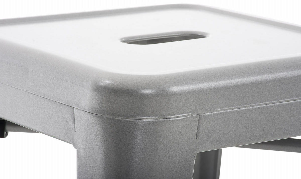 SITZHOCKER 4er Set Arvida silber - Grau, Metall (40/46/40cm) - TPFLiving