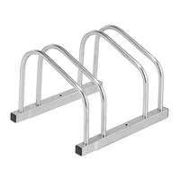 FAHRRADSTÄNDER Silber für 2 Fahrräder - Silberfarben, Metall (38.5/26/33.5cm) - Relaxdays
