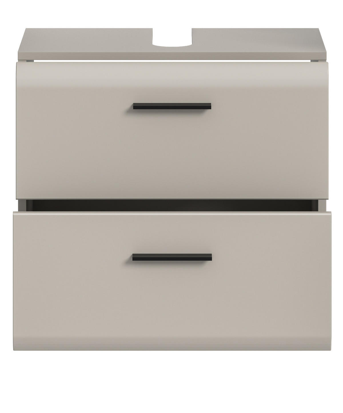 WASCHBECKENUNTERSCHRANK Kaschmir 60 cm, Badezimmer Unterschrank mit Schubladen - Kaschmir/Schwarz, Holzwerkstoff/Kunststoff (60/55/30cm) - Inn.Furn