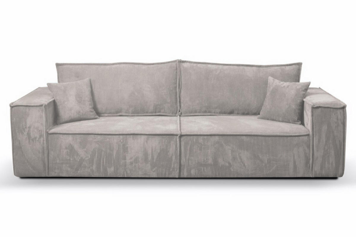 SCHLAFSOFA mit Bettkasten und Cordstoff MONA Beige - Beige, Holzwerkstoff (255/85/105cm) - Compleo24