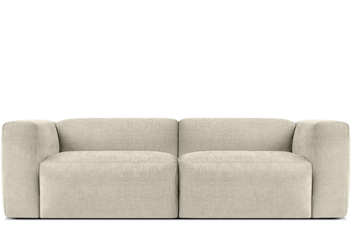 2,5-SITZER-MODULSOFA BUFFO mit extrem weicher und bequemer Sitzfläche, Gewebestoff, ecru - Ecru, Textil (250/73/96cm) - KONSIMO®