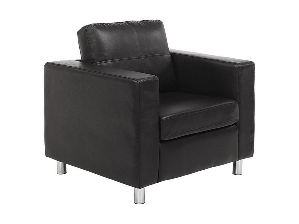 SESSEL mit gerader Rückenlehne - 1 -Sitzer - Kunstleder - schwarz - ACKLEY - Schwarz, Leder (86/77/75cm) - Vente-Unique