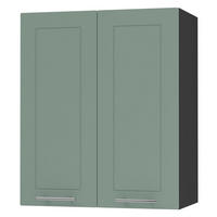 KÜCHENHÄNGESCHRANK Kvantum W3/60 Mint Matt / Schwarz Matt 60 / 32,5 / 72cm - Schwarz/Mintgrün, Holz/Holzwerkstoff (60/72/32.5cm) - Feldmann-Wohnen