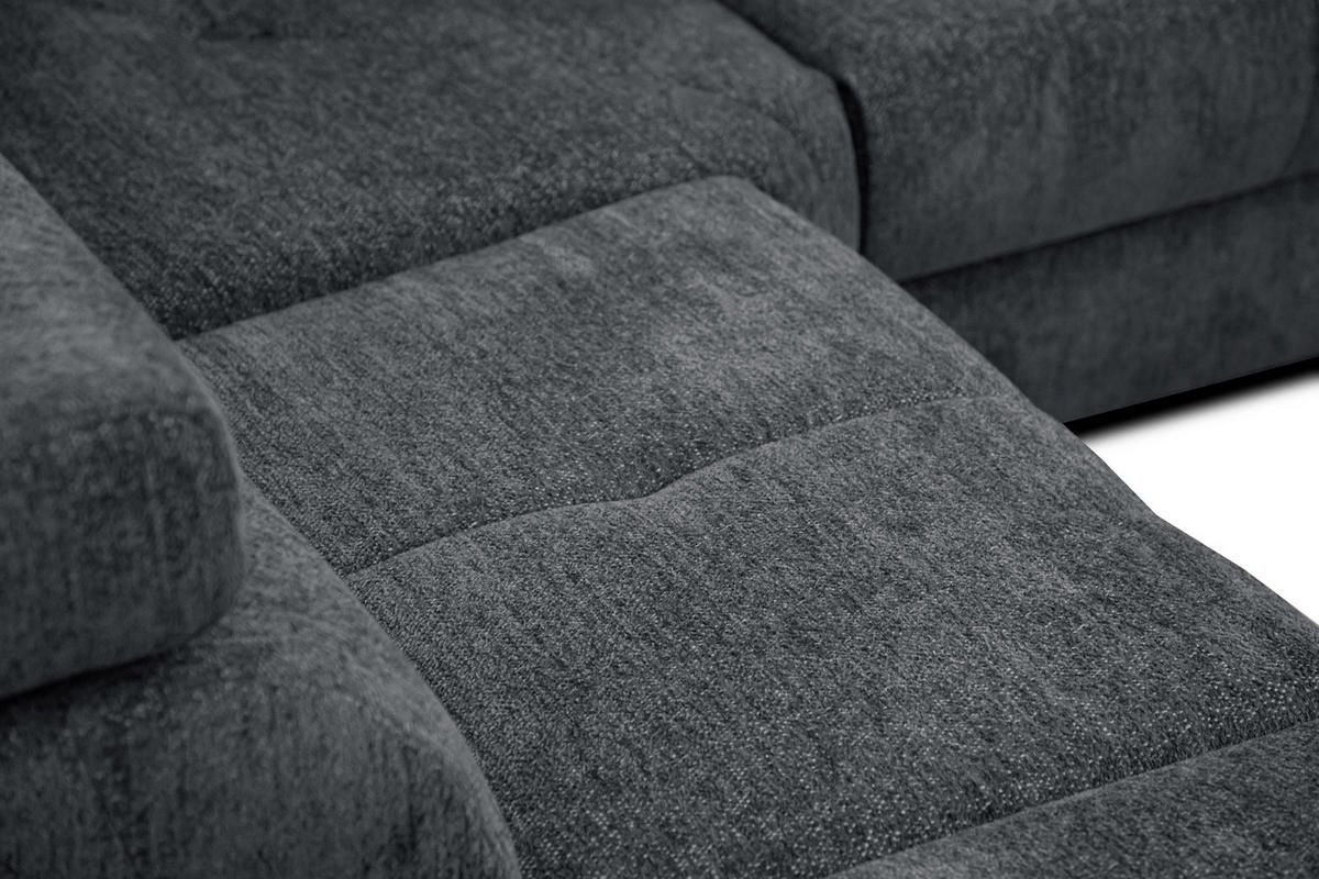ECKSOFA CALVERA 5-Sitzer mit 1 Relaxfunktion, graphitfarben - Graphitfarben, Holzwerkstoff/Textil (239/298cm) - Courtois Laville