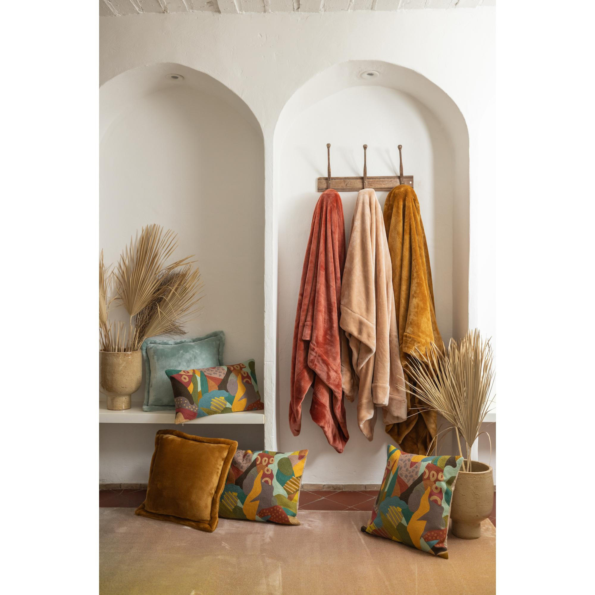 PLAID Tender safrangelb 150 x 200 cm - Bernsteinfarben, Textil (150/200cm) - Vivaraise