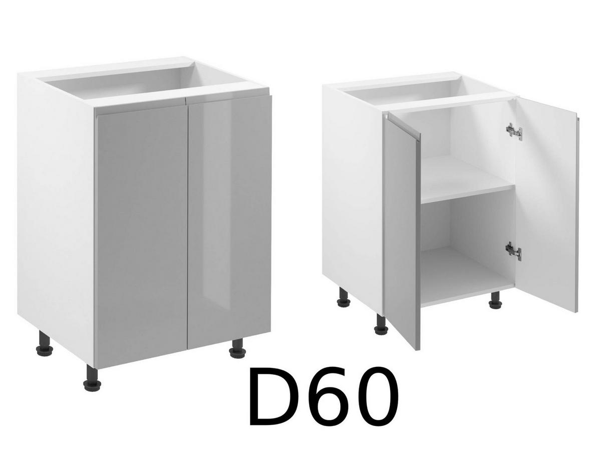 KÜCHENZEILE 340 cm - Aspen KA13-M340- in Grau/Hochglanz - Grau, Holz (340/212/58cm)