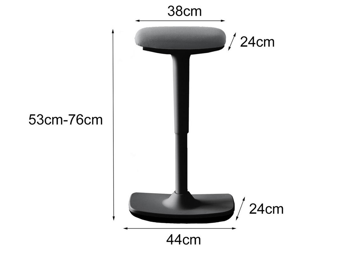 STEHHOCKER höhenverstellbar Polster Grau - Hellgrau, Kunststoff (44/53/24cm) - Mauser Sitzkultur