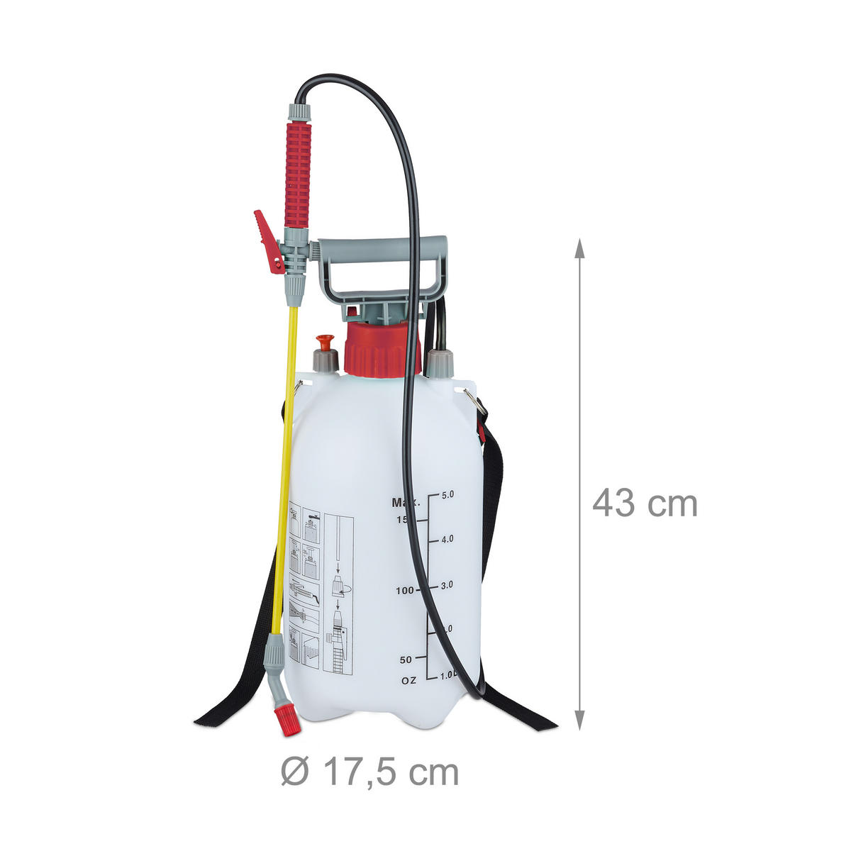 DRUCKSPRÜHER - Weiß, Kunststoff (65/45/17.5cm) - Relaxdays