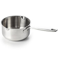 STIELKASSEROLLE Saucenpfanne Maestro RVS mit 2 Ausgüssen ø 14 cm / 1 Liter - geeignet für alle Wärmequellen - Silberfarben, Metall (1/17/9cm)
