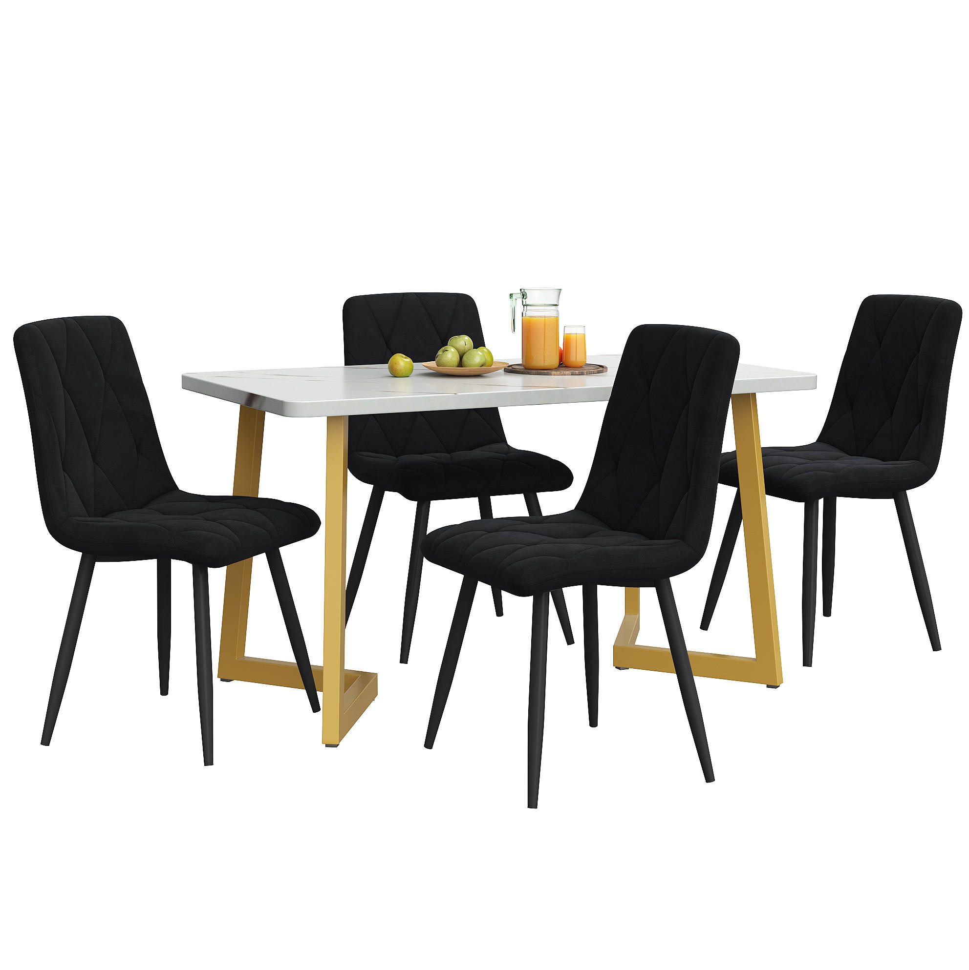 Meubliv Essgruppe Schwarz 68x75x117 cm