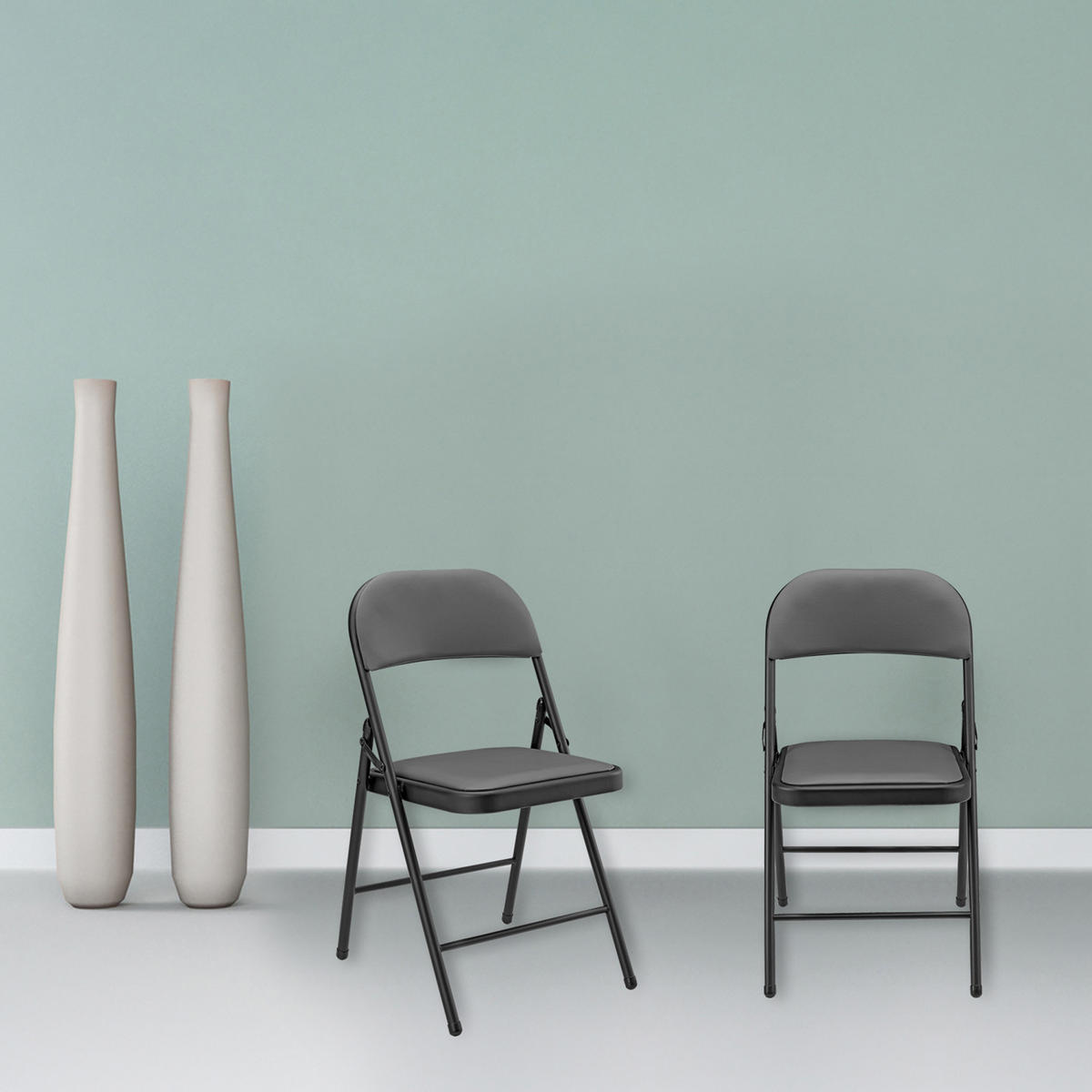SADA ŽIDLIČEK 6 KS - šedá/černá, kov/plast (46/80/50cm) - pro.tec