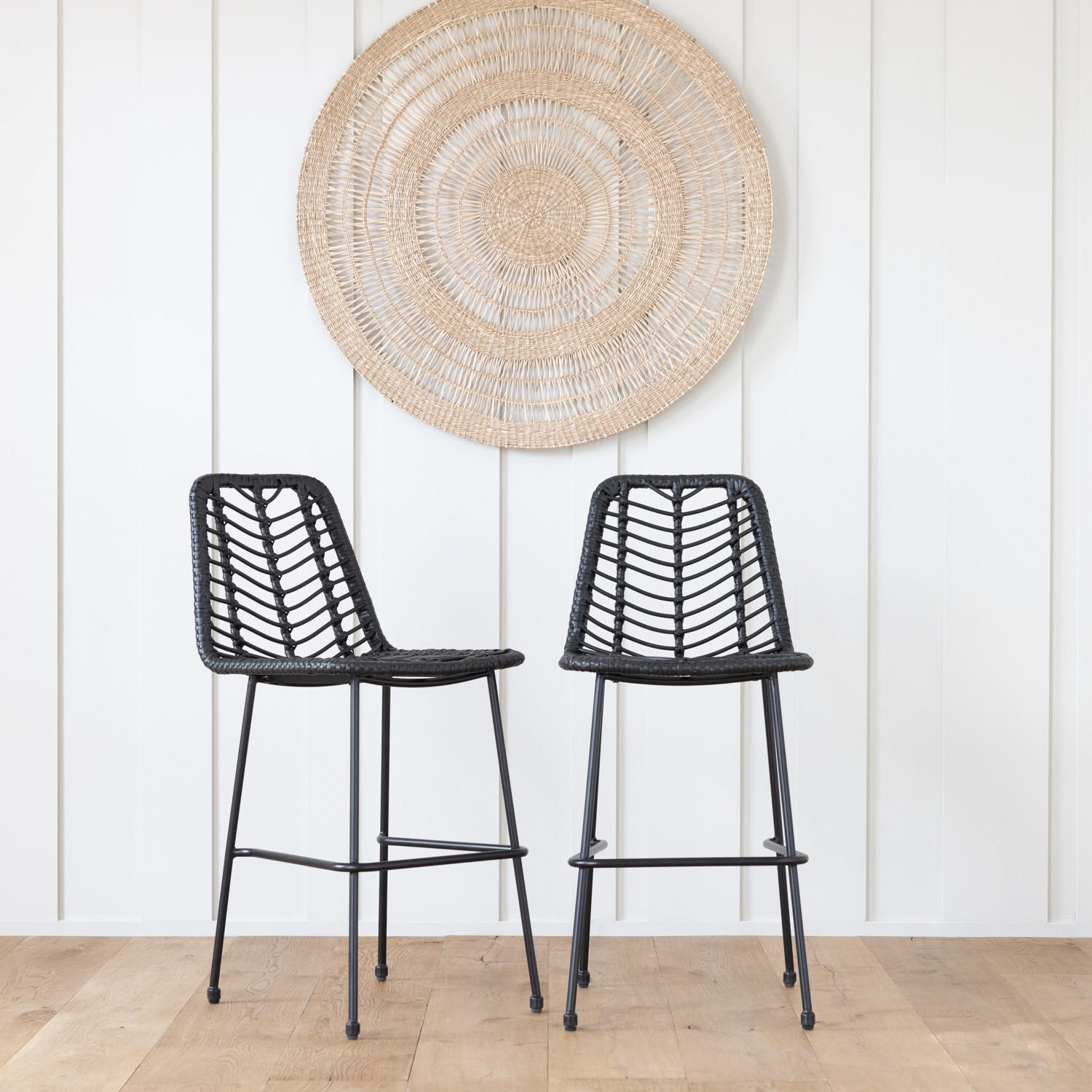 BARHOCKER Oka Schwarz 2er-Set - Schwarz, Kunststoff (45.5/98.5/64.5cm) - Happy Garden