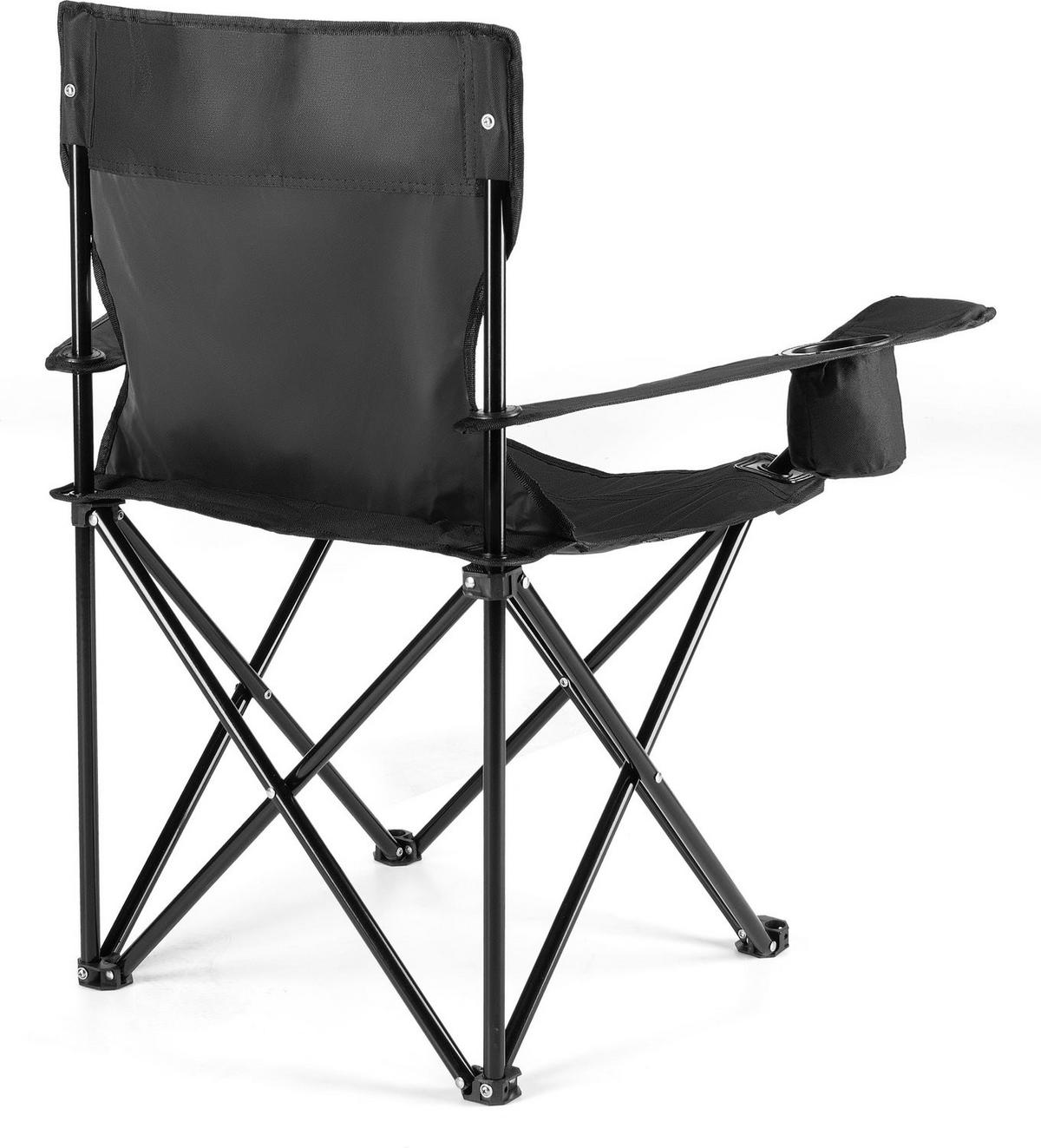 GARTEN-RELAXSESSEL mit Getränkehalter & Tragetasche - Schwarz, Textil (75/80/50cm) - Outtec