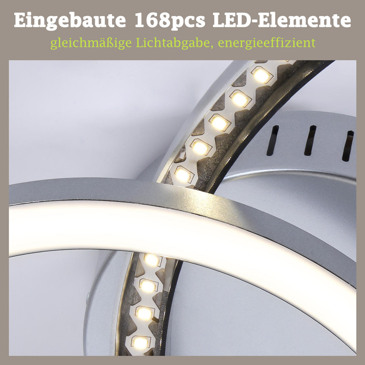 LED DECKENLEUCHTE Melenkir 40.5/30/6.7 cm - Silberfarben, Kunststoff (40.5/30/6.7cm) - ZMH