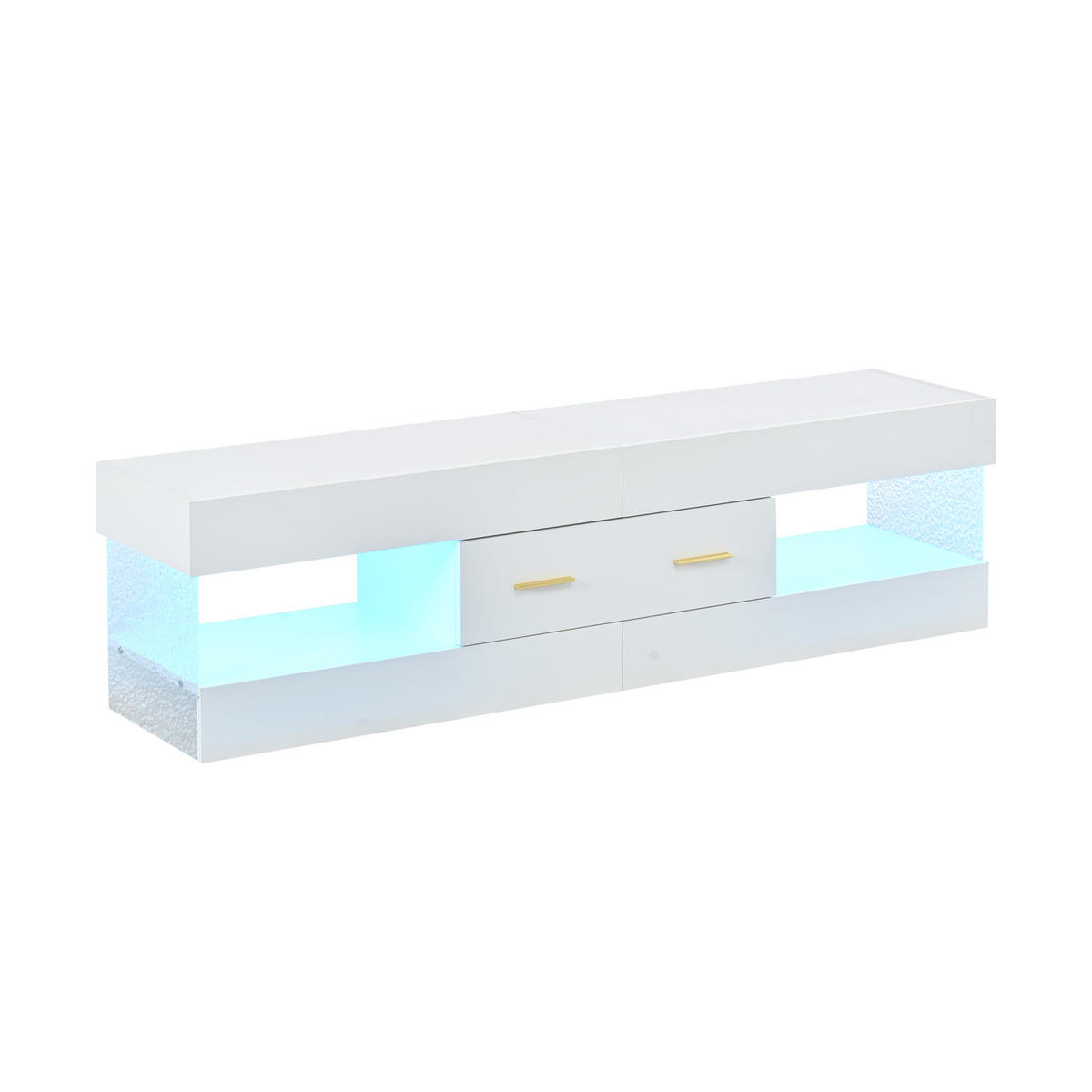 TV-ELEMENT152X35X40CM Weiß Lowboard mit App-gesteuerter LED-Beleuchtung - Weiß, Holz (46.71/18.21/89cm) - Raelunyi