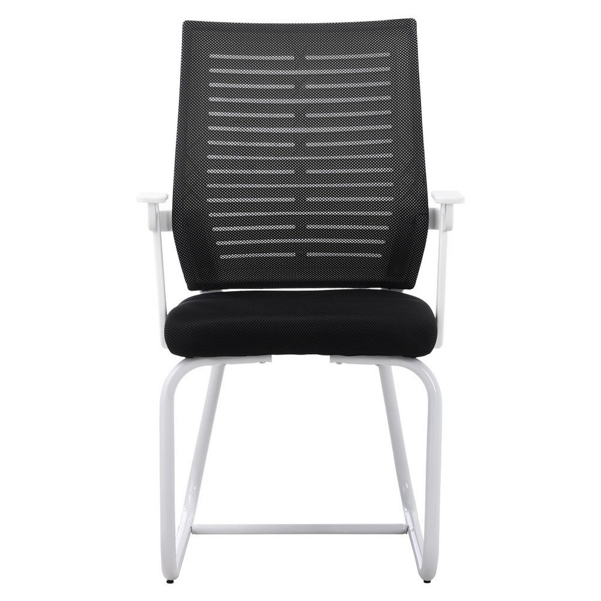 BÜROSTUHL 58/55/93 cm Ergonomisch Metall Schwarz - Schwarz/Weiß, Kunststoff/Textil (58/93/55cm) - Livingandhome