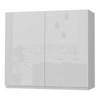 HÄNGESCHRANK Florence W3/80 Grau / RAL 9003 signalweiß HG 80 / 32,5 / 72cm - Weiß Hochglanz/Grau, Holz/Holzwerkstoff (80/72/32.5cm) - Feldmann-Wohnen