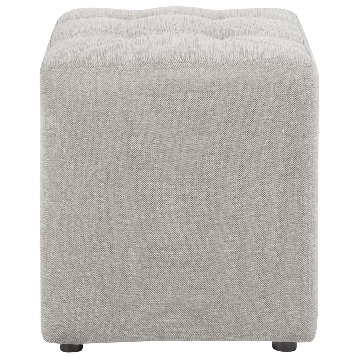 POUF Stoff Hellgrau Kansas - Hellgrau, Textil (38/39/38cm) - Beliani