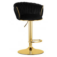 BARHOCKER MIG schwarzer Sitz, Goldbasis - Schwarz, Textil (51/105/50cm) - Valora