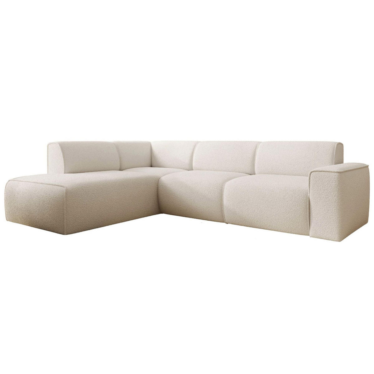 ECKSOFA Bouvi Creme links - Creme/Schwarz, Kunststoff/Textil (292/220cm) - Selsey
