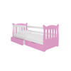 KINDERBETT Lena Kiefer weiß / rosa 91 / 165 / 75cm - Hellrosa/Weiß, Holz/Holzwerkstoff (80/160cm) - Feldmann-Wohnen