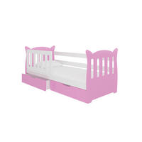 KINDERBETT Lena Kiefer weiß / rosa 91 / 165 / 75cm - Hellrosa/Weiß, Holz/Holzwerkstoff (80/160cm) - Feldmann-Wohnen